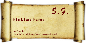Simtion Fanni névjegykártya